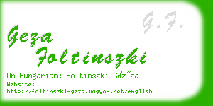 geza foltinszki business card